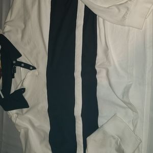 Cropped striped Polo long sleeve top